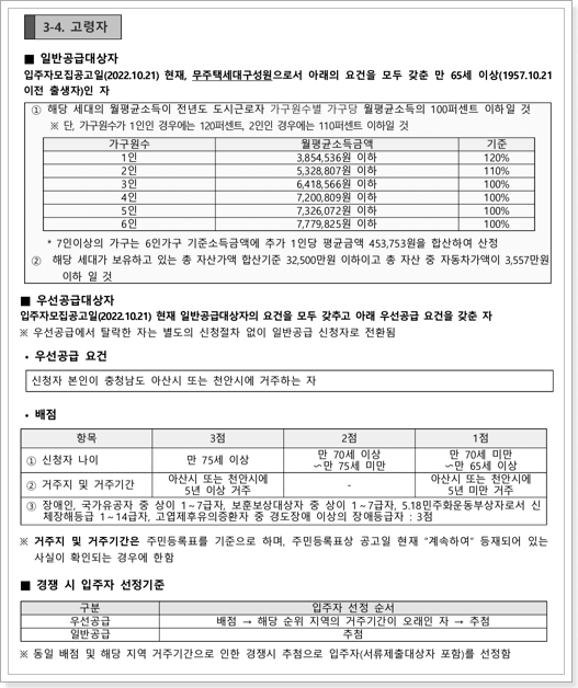 아산탕정 행복주택 고령자 신청자격