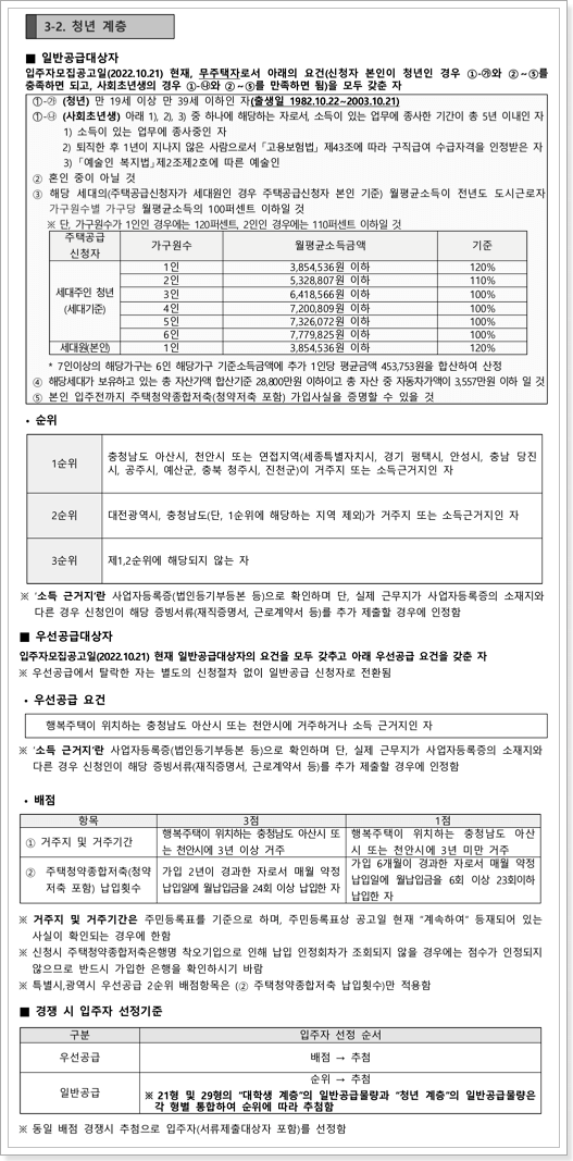 아산탕정 2-A9BL 행복주택 청년 신청자격