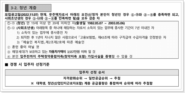 행복주택 청년계층 신청자격