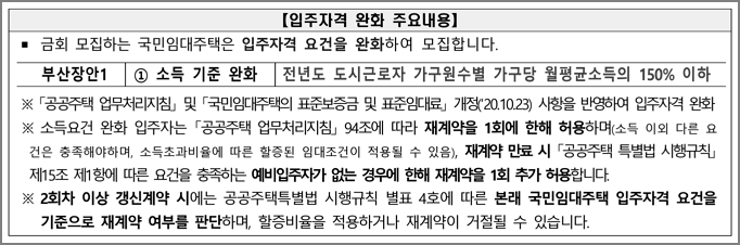 입주자격완화 내용