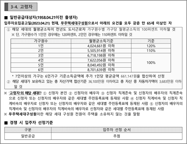 고령자 신청자격