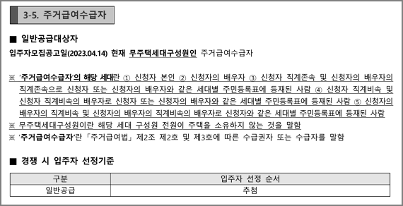 주거급여수급자 신청자격