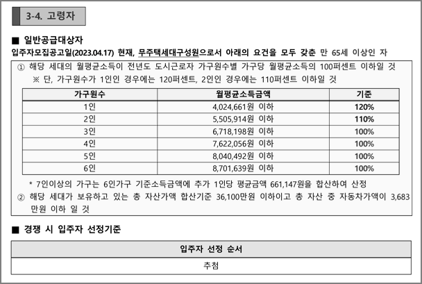 고령자 신청자격