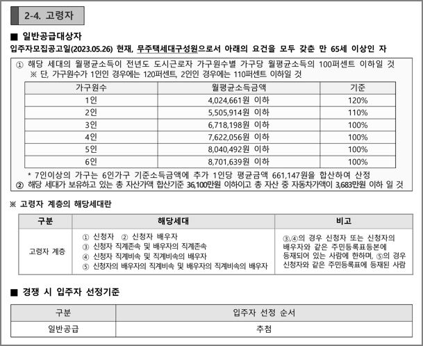 고령자 신청자격