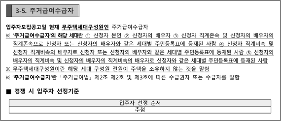 주거급여수급자 신청자격