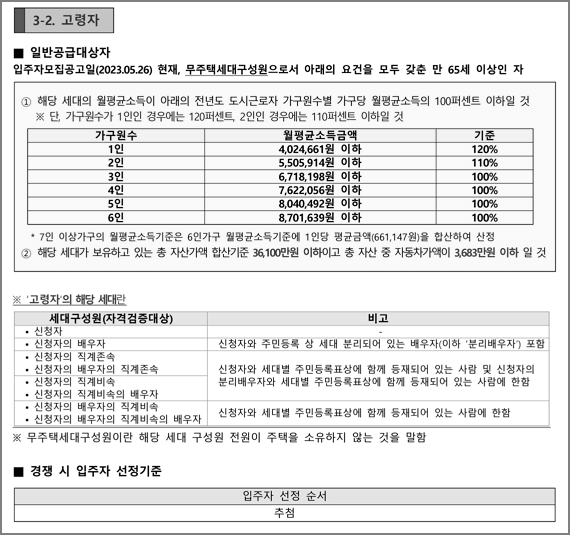 고령자 신청자격