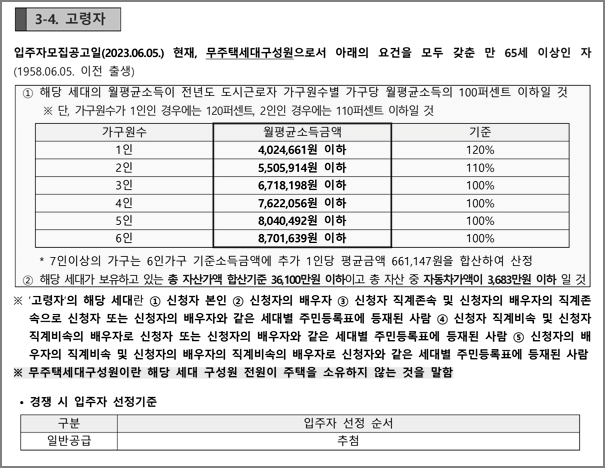 고령자 신청자격