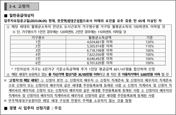 고령자 신청자격