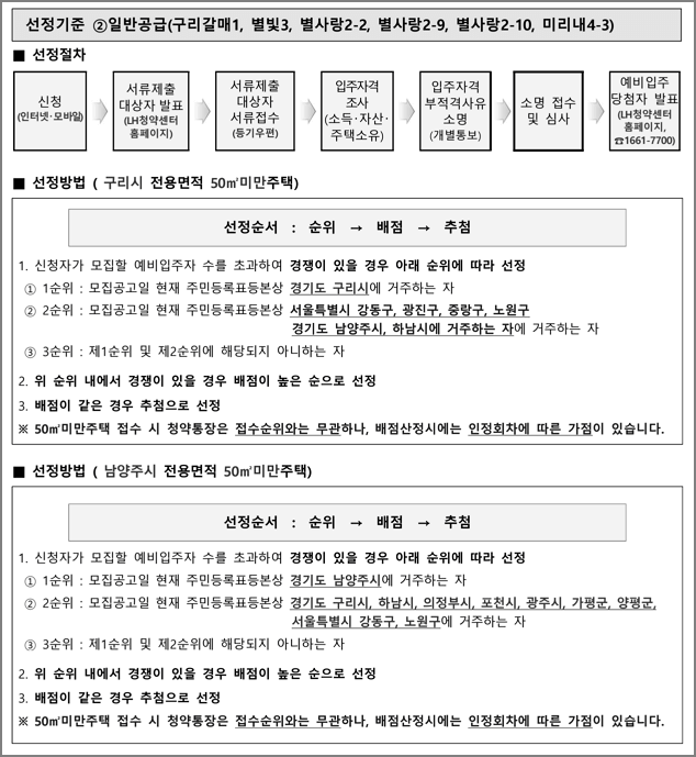 일반공급 선정기준